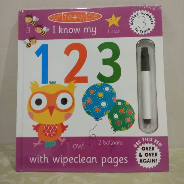 Write and Wipe I Know My 123 - buku anak import