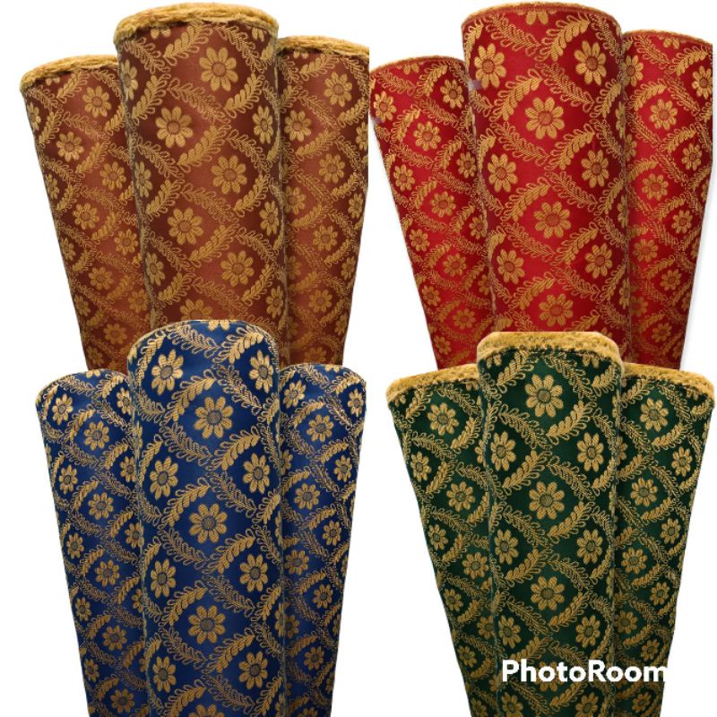 RB Kulit Bahan Kain Furniture Kursi Sofa Jok Motif Timbul Variasi Bunga Murah Meteran