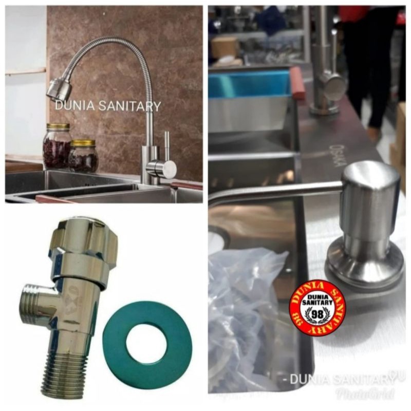 Paket Komplit set Kitchen sink INOBE 6045 Stainless Bak cuci piring ORIGINAL