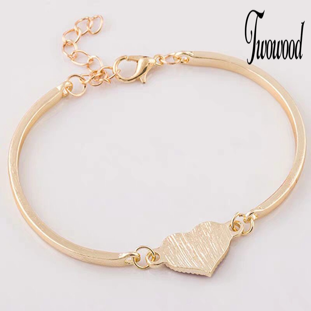 Gelang Rantai Adjustable Bentuk Hati Untuk Wanita