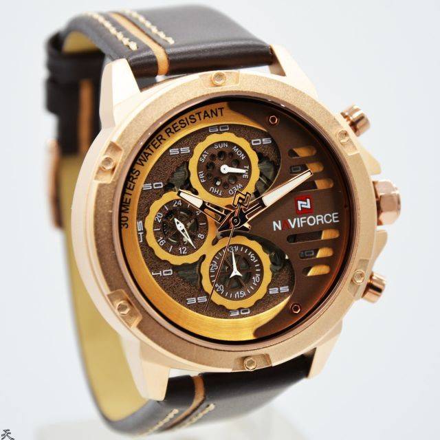 Jam Tangan Naviforce 9110 Original  - Jam Tangan Pria Original Tali Kulit  - Naviforce Original