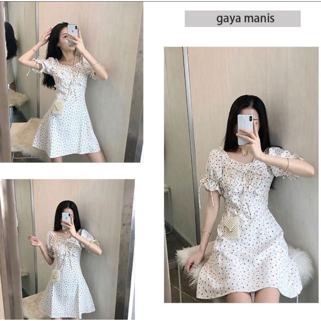 RNK - DRESS IMPORT GAUN MINI FLOWER MIDI DRESS CHINA ROK CASUAL SEXY SABRINA MODEL VINTAGE BAHAN LEM