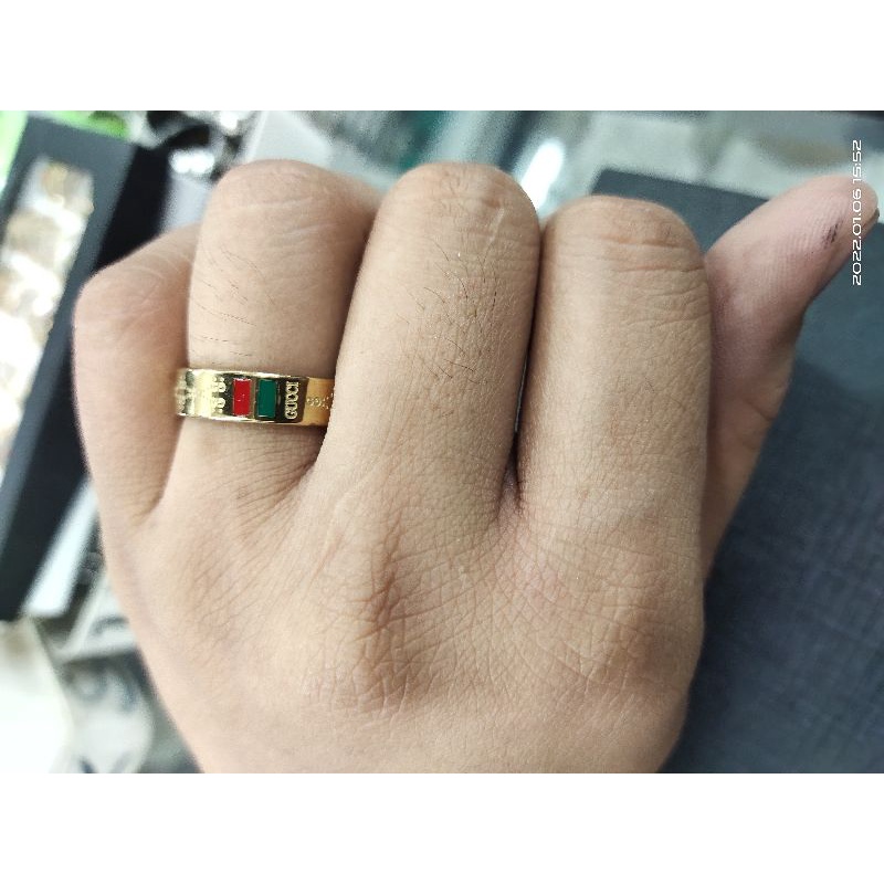 CINCIN TITANIUM MERK GUCCI GOLD grosir isi 36pcs