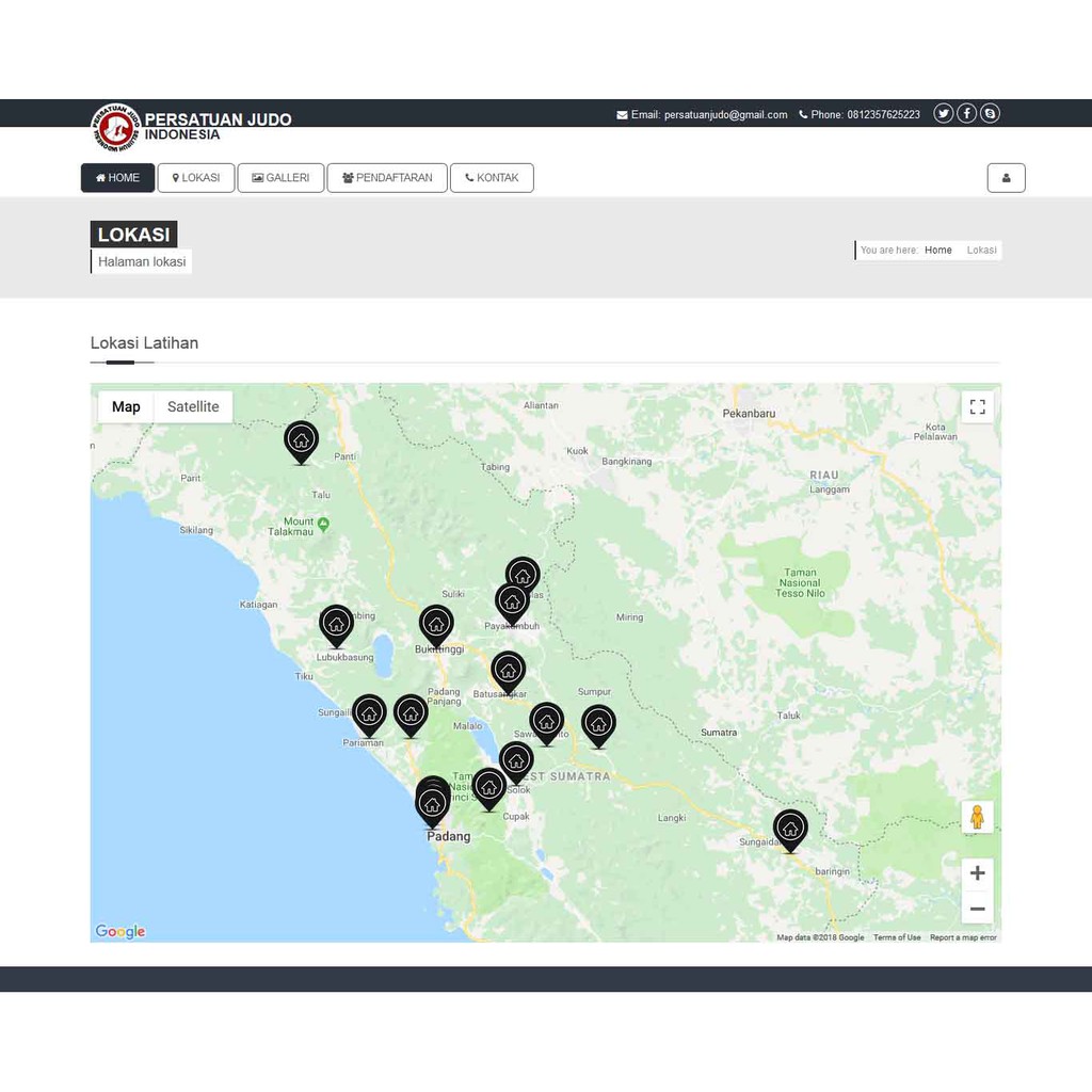 Aplikasi Web : GIS Lokasi Dojo Indonesia