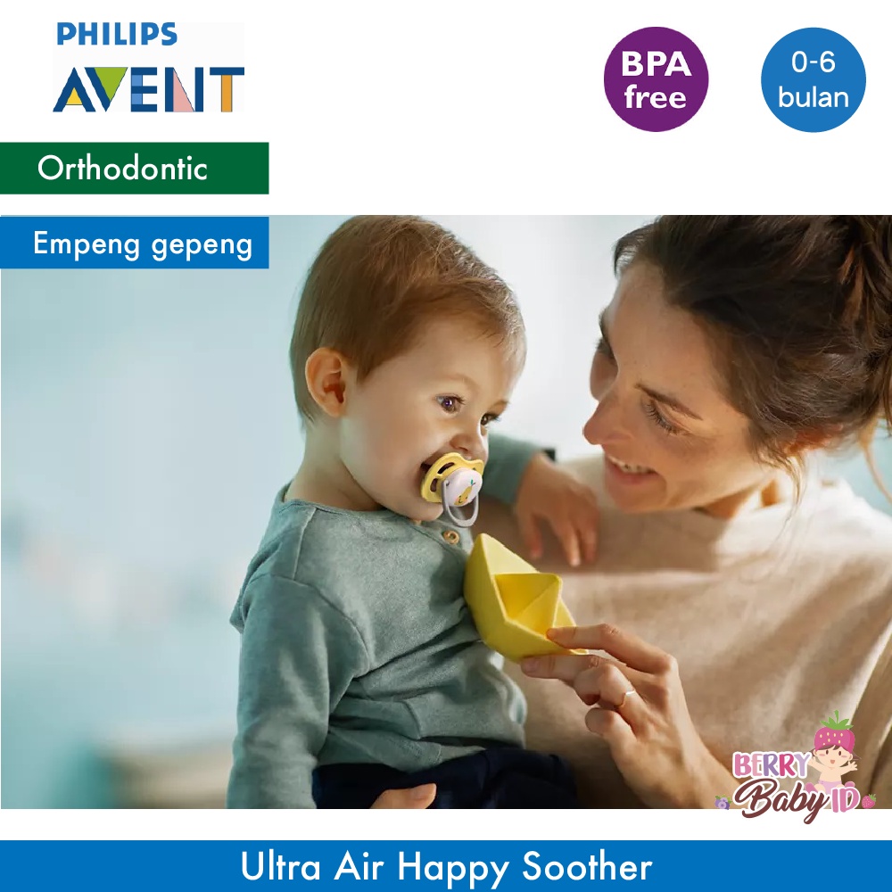 Philips Avent 2 Pcs Ultra Air Happy Pacifier Empeng Soother Bayi Berry Mart