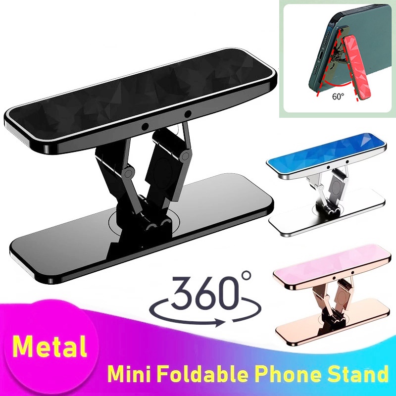 Bracket Lipat Mini Metal Aluminum Alloy Rotasi 360 Derajat Holder Handphone Universal Portable