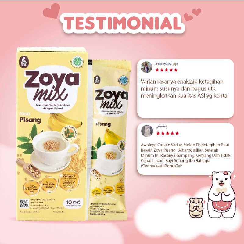 (MAMA BEAR) Zoya Mix Susu Kedelai + Daun Katuk Pelancar ASI Booster Rasa Pisang / Susu Mamabear / Pelancar ASI / ASI Booster Terlaris