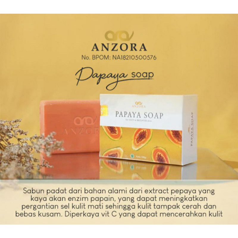 Sabun Pepaya Anzora / Papaya Soup / Sabun pepaya BPOM / Sabun pepaya Remaja