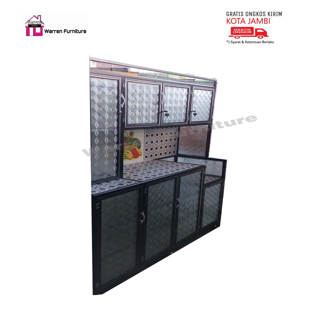 Rak piring 4 pintu aluminium