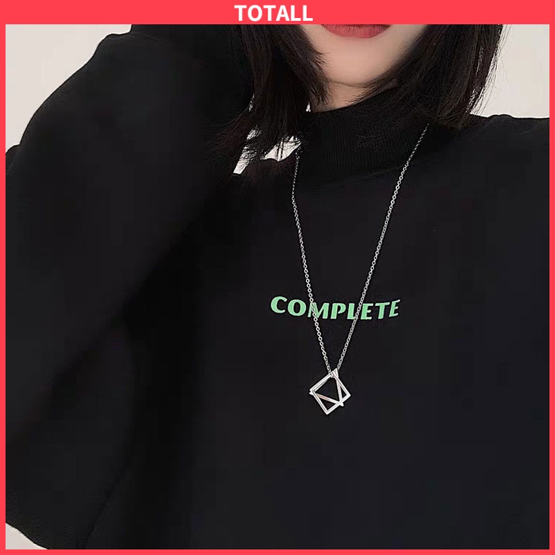 [✅READY STOCK] Kalung Liontin Bentuk Segitiga Geometris Kalung Baja Titanium Gaya Hip Hop Unisex  Penjualan Panas Mode