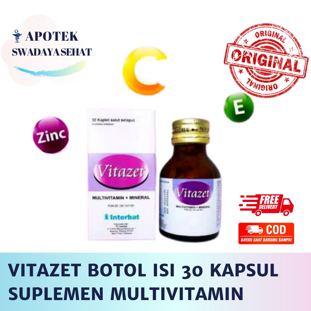 VITAZET Botol Isi 30 Kaplet - Suplemen Multivitamin Kalsium