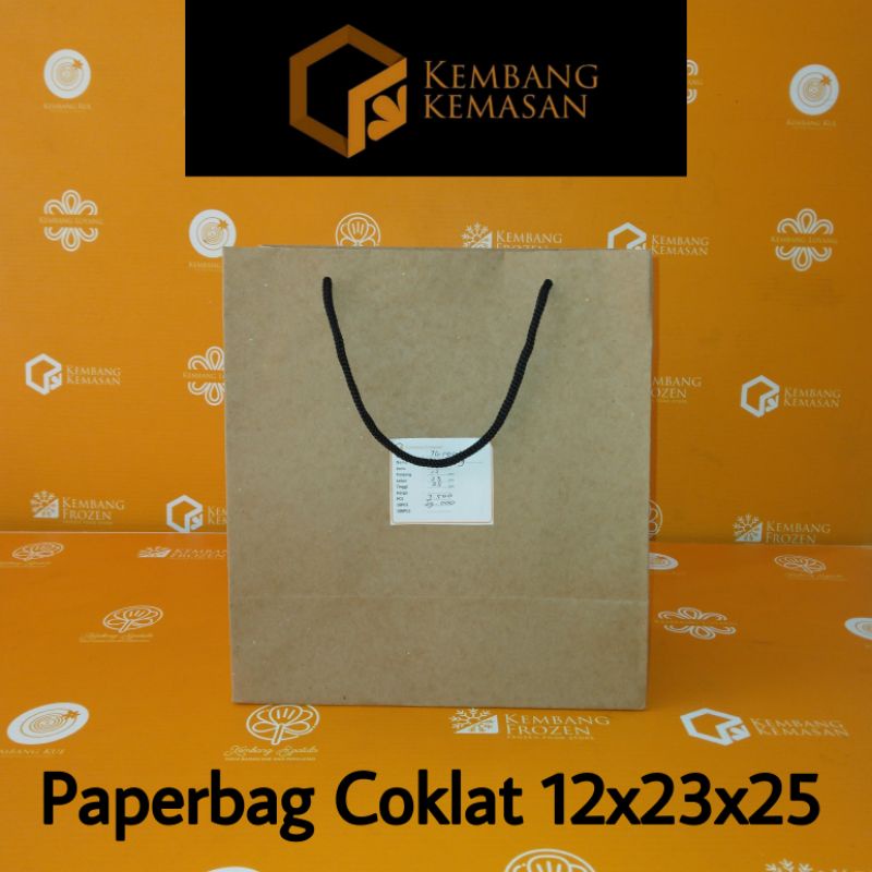 

10 pcs Paperbag Coklat 12x23x25