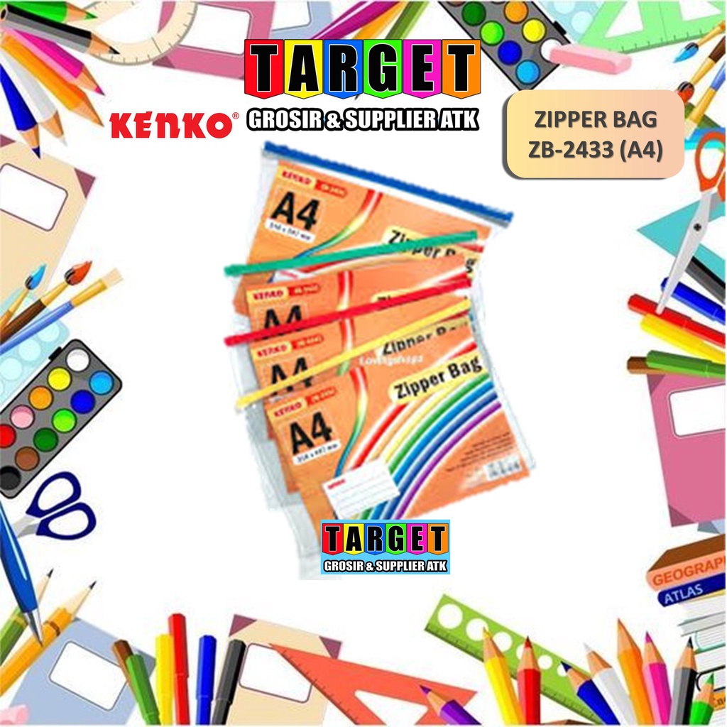 

ZIPPER BAG A4 KENKO / MAP DOKUMEN PLASTIK PVC