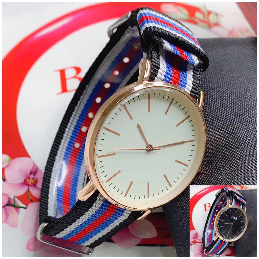 Ready Stock Geneva Jam Tangan Pria Canvas Korea Fashion Jam Tangan Murah Watch Men Women Watch