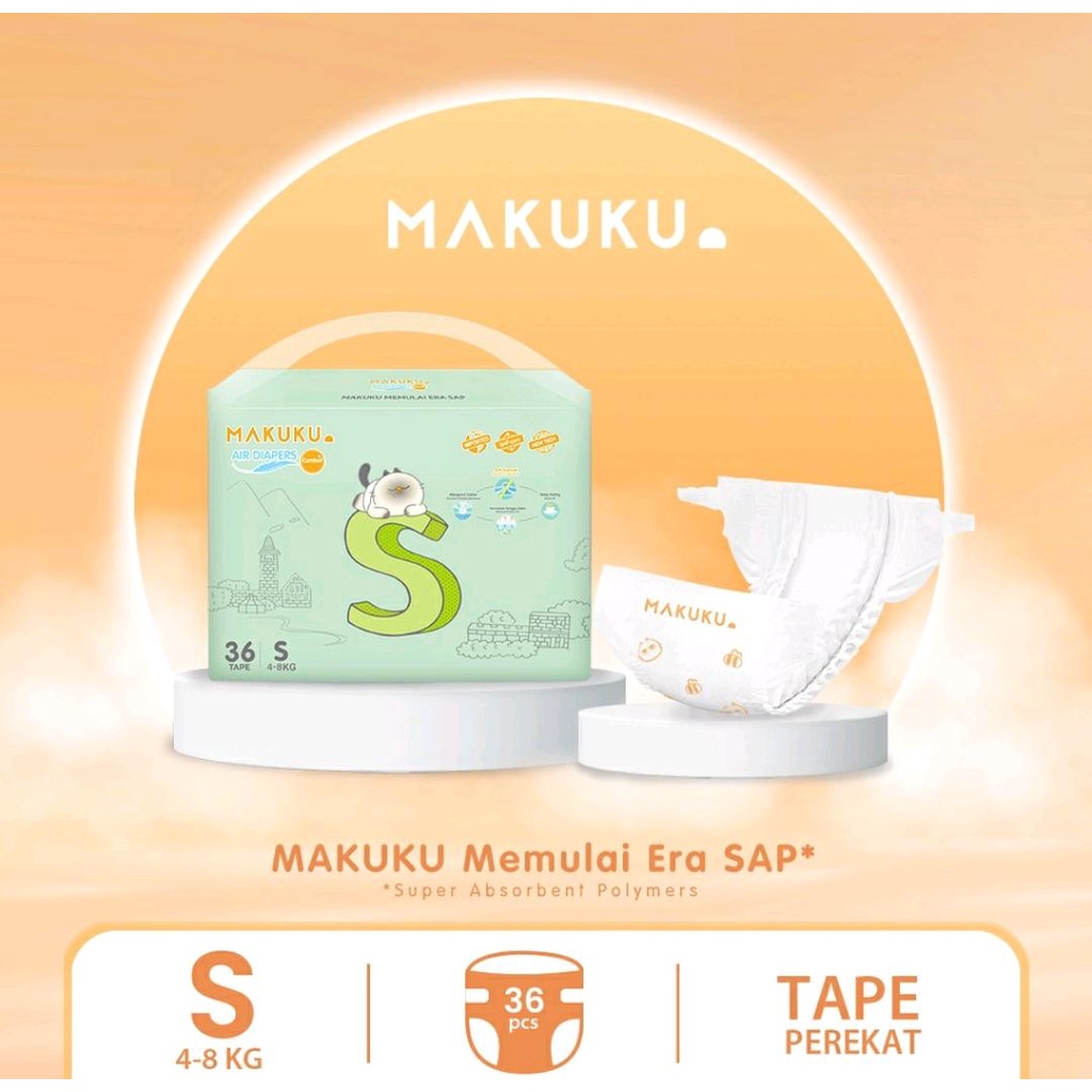 MAKUKU AIR DIAPERS COMFORT+ / POPOK BAYI ANTI GUMPAL/ POPOK SEKALI PAKAI