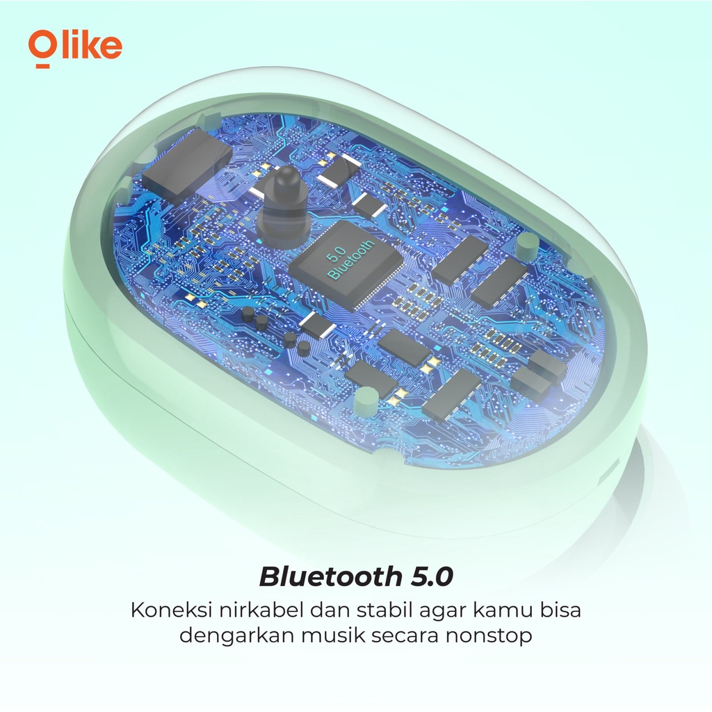 Olike TWS Colorful Bluetooth Headset Bluetooth 5.0 Ultra HD Audio Garansi Resmi 1 Tahun Touch Sensor CT1