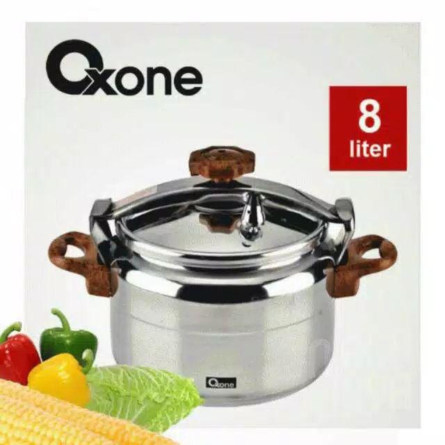Panci Oxone Presto  Ox-2008 8 Liter 8 L Stainless Steel Ox 2008 Ox2008 Tekanan Uap Besar Alumunium