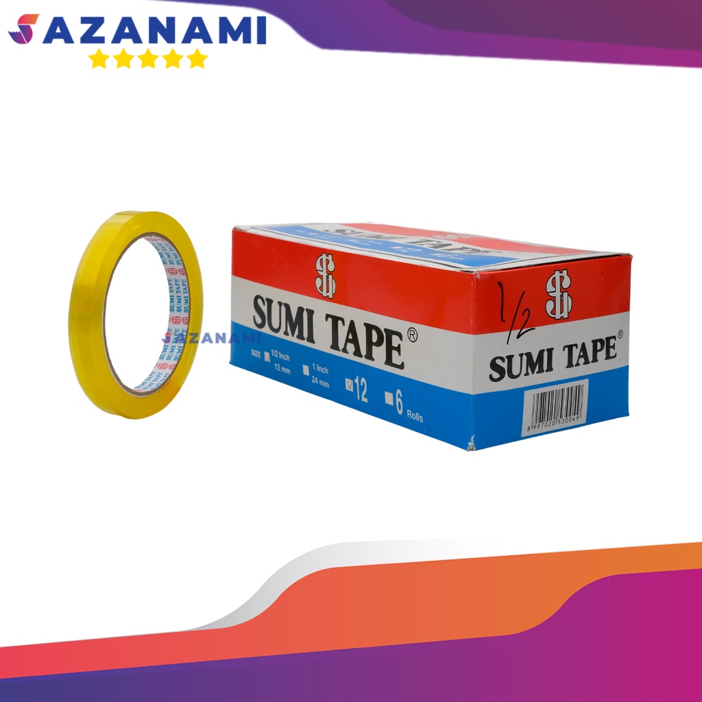 

isolasi Sumi 1/2" Inch X 72Y isolasi selotip bening 12mm