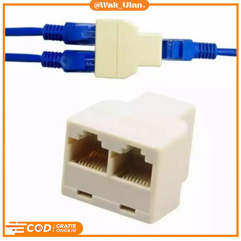 Conector Konektor Converter Konverter Barel Penyambung Cabang RJ45 Cat 5 1 ke 2 Murah