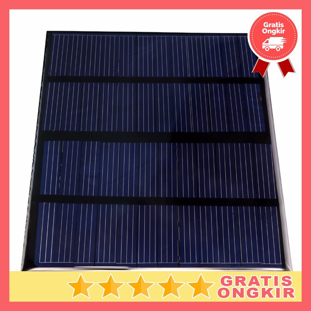 Grab Medan DIY Mini Star Solar Panel 12V 1.5W - CNC85X115-18 - Black