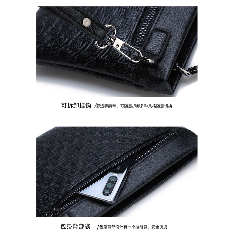 [Original] Junzidaishu Tas Dompet Clutch Kulit Damier Pria dan Wanita Import