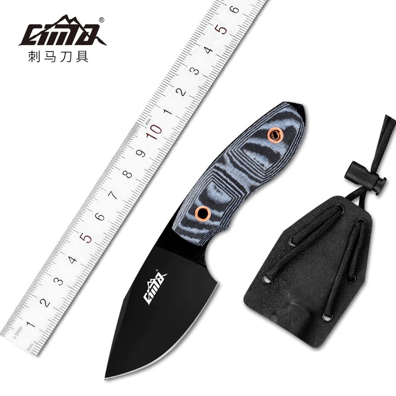 CIMA Full Tang Tactical Camping Knife,9cr18mov Steel Blade Fixed Blade Hunting Knife