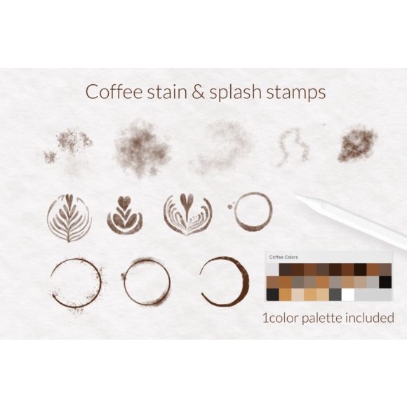 Procreate Brush - Coffee Stains &amp; Ice Cream Procreate Stamps