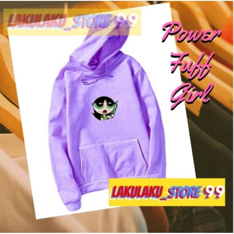 Sweater Anak Perempuan Warna Lilac Bad Hair Day Lucky Bear PowerPuff Girl Switer Hoodie Anak Cewe-PowerPuff Girl