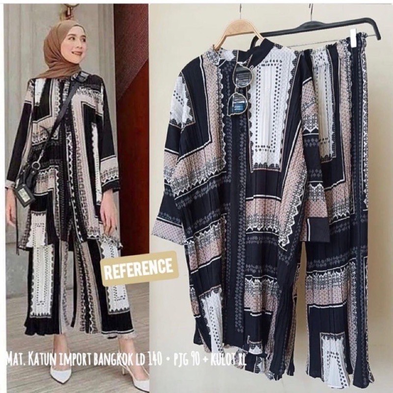 launch RESTOCK!!! SET CELANA KULOT PLISKET BANGKOK ORI IMPORT