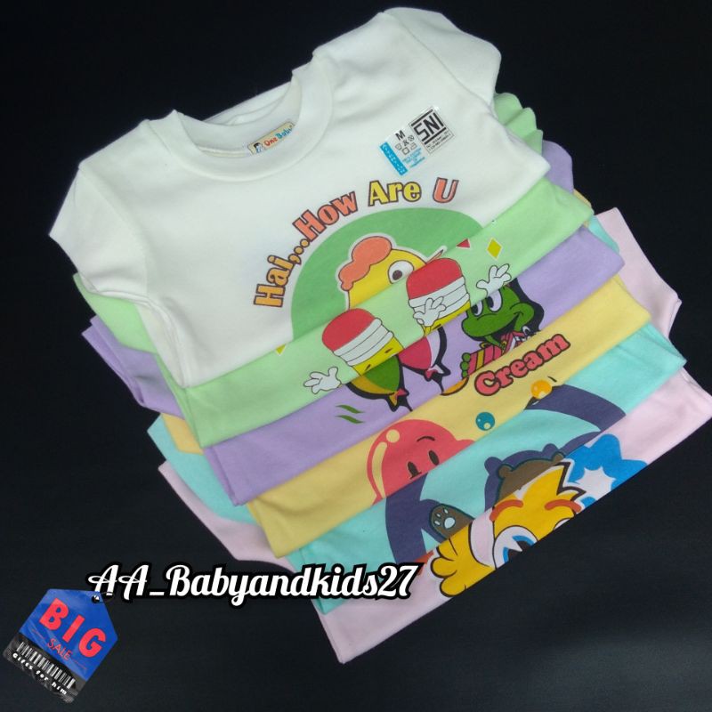 SATUAN !!! 1PC Kaos Oblong Bayi One Baby Gambar-Oblong One Baby Sablon Ukuran S-XL