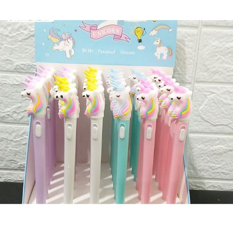 

Bolpoin unicorn lampu.