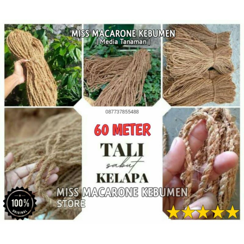 tali tambang sabut kelapa 60 meter / tali tambang ijuk serabut kelapa tali kerajinan sabut kelapa