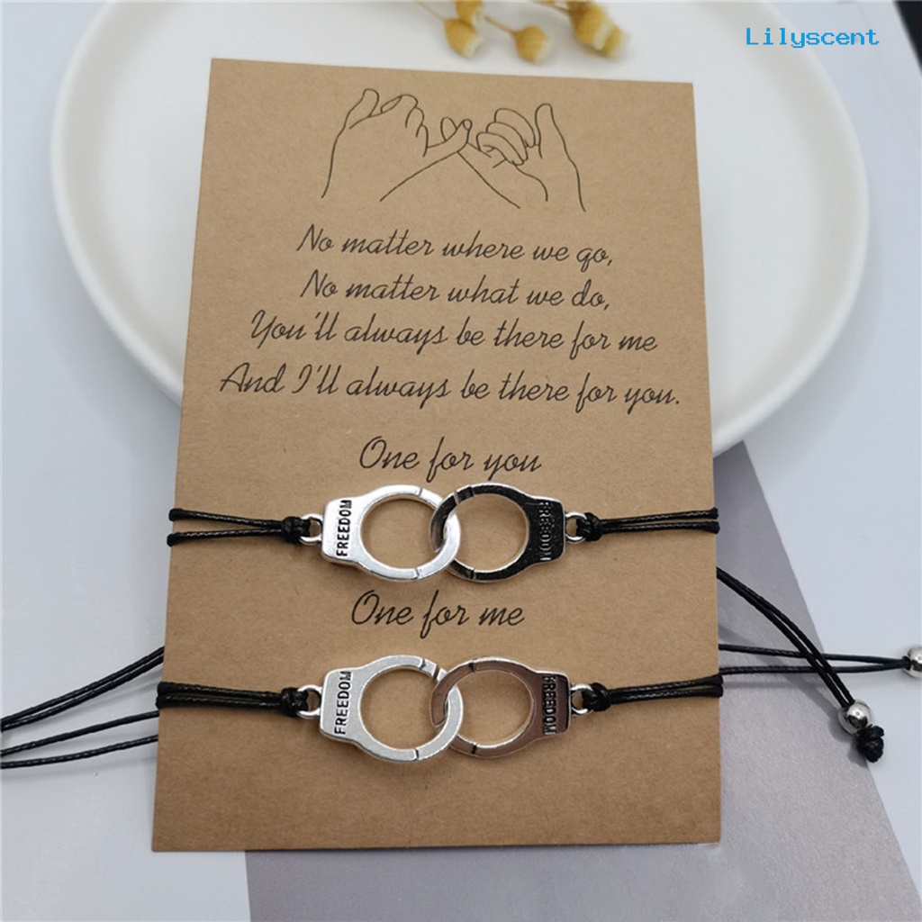 2pcs Gelang Persahabatan Dapat Disesuaikan Bahan Alloy Untuk Unisex