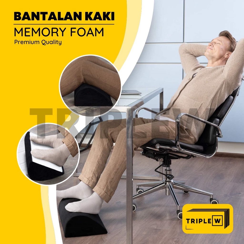 Triple W Bantal Kesehatan Sandaran Kaki Bantal Kaki Memory Foam Foot Rest Pillow Under Desk