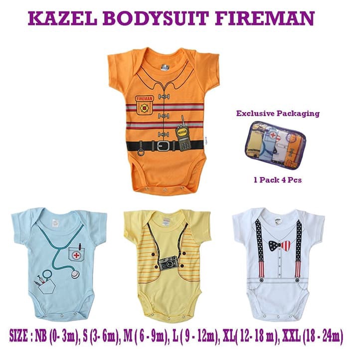 PNB144 JUMPER ANAK KAZEL BODYSUIT FIREMAN