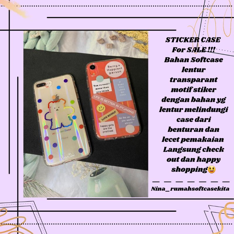CASE IPHONE TRANSPARAN CUTE READY IPHONE MOTIF RANDOM