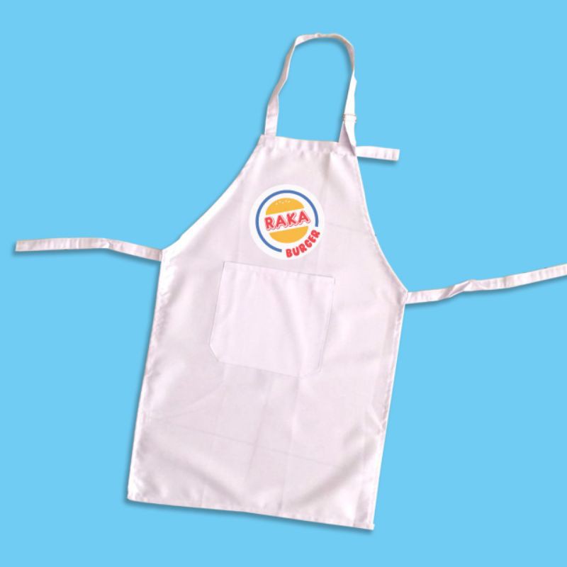 Celemek Apron Koki Anak Chef Custom Personalisasi Nama