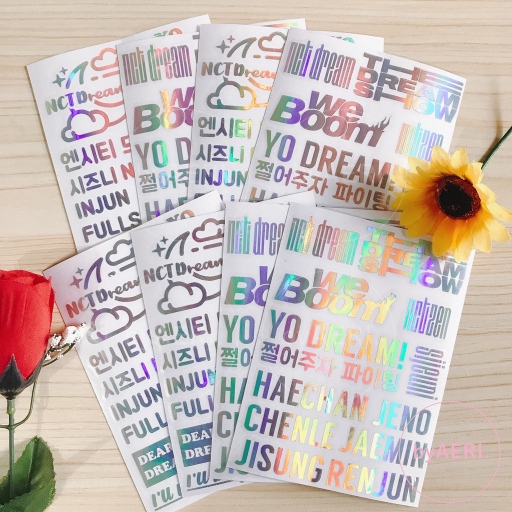 N C T DREAM HOLOGRAM STICKER SHEET A6 (Reload/ Ridin/ Rollin/ We Boom/ The Dream Show)