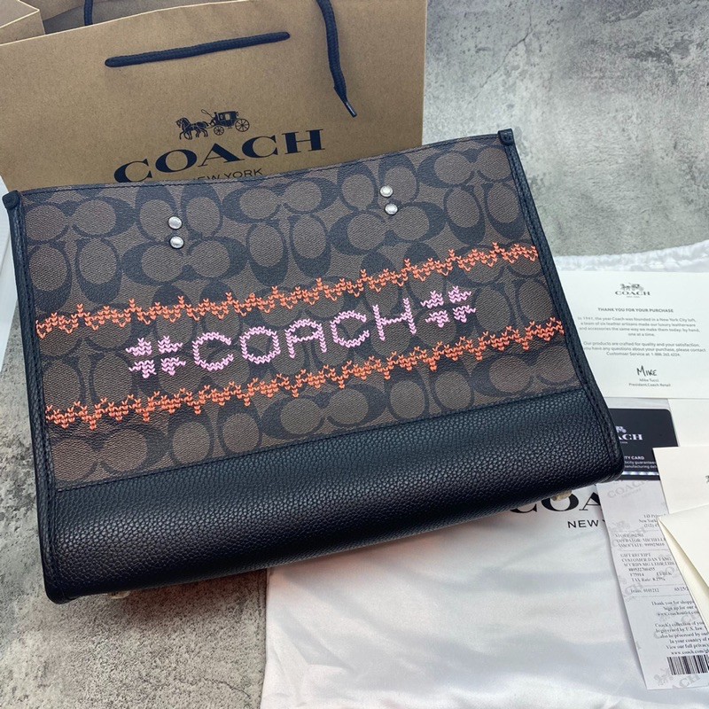 COACH DEMPSEY CARRYALLIN SIGNATURE CANVAS/TAS COACH WANITA