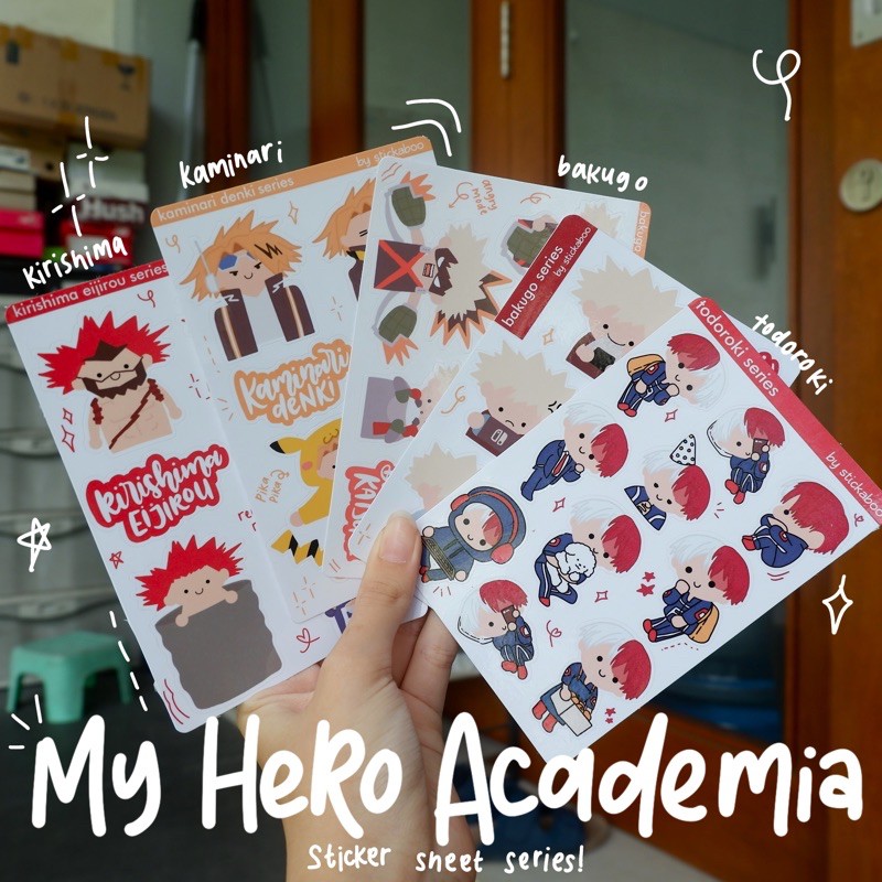 

My Hero Academia Sticker Sheet Series — stiker anime mha bnha todoroki bakugo kirishima stickaboo