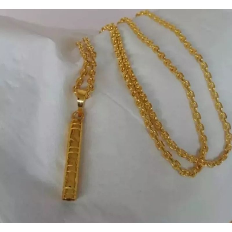 Kalung Nuri Free Liontin Bambu Ukir Gold Xuping Wanita 24K Canti Perhiasan Wanita Dewasa Anti Karat