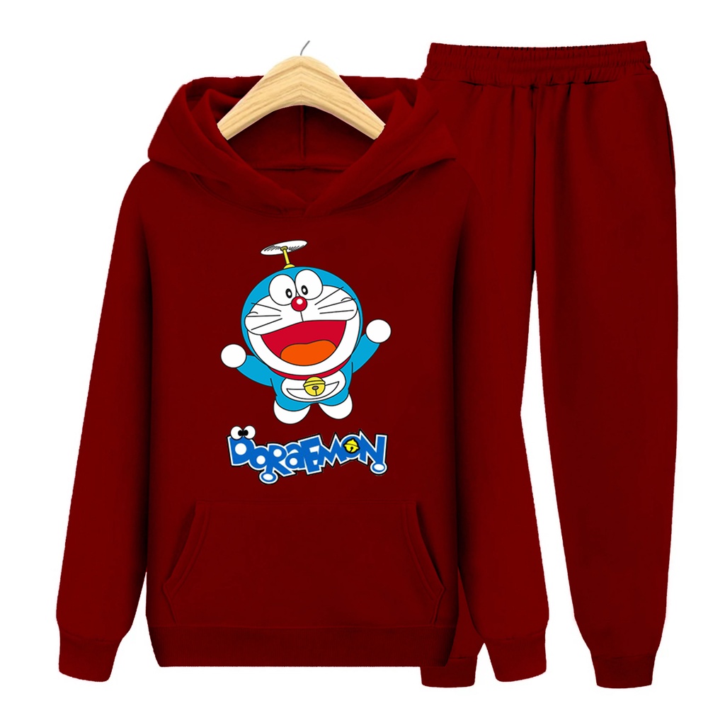 YMF - Setelan Sweater Hoodie Doraemon | Anak-Remaja ( SET Hoodie - Doraemon Baling Baling Bambu )®