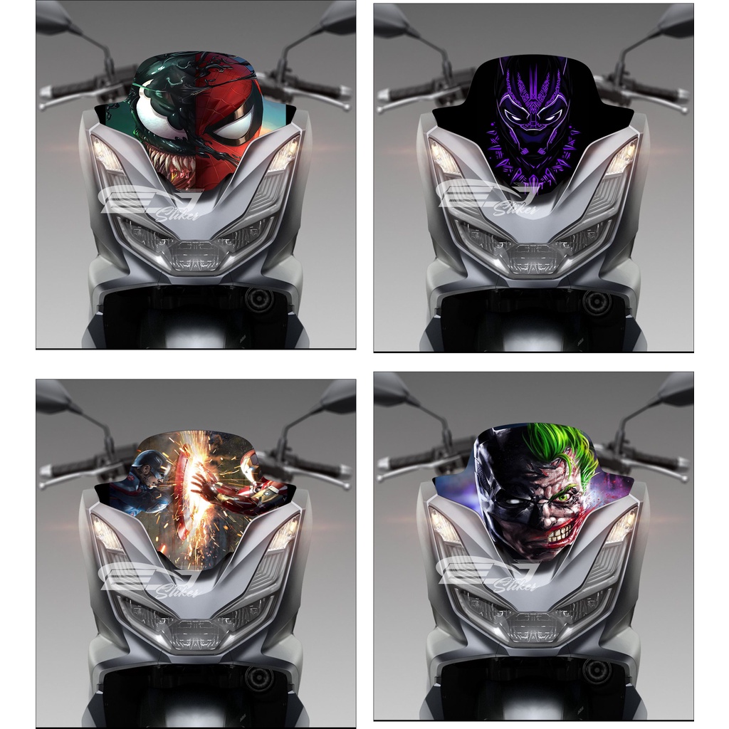 STIKER WINSHIELD VISOR PCX / STIKER MIKA DEPAN PCX / STIKER TAMENG PCX EDISI HERO