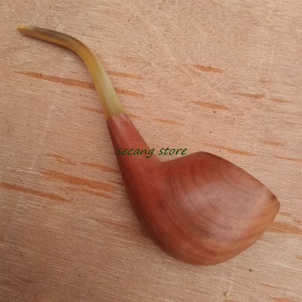 Pipa cangklong buat tembakau bahan tanduk asli dan kayu sawo