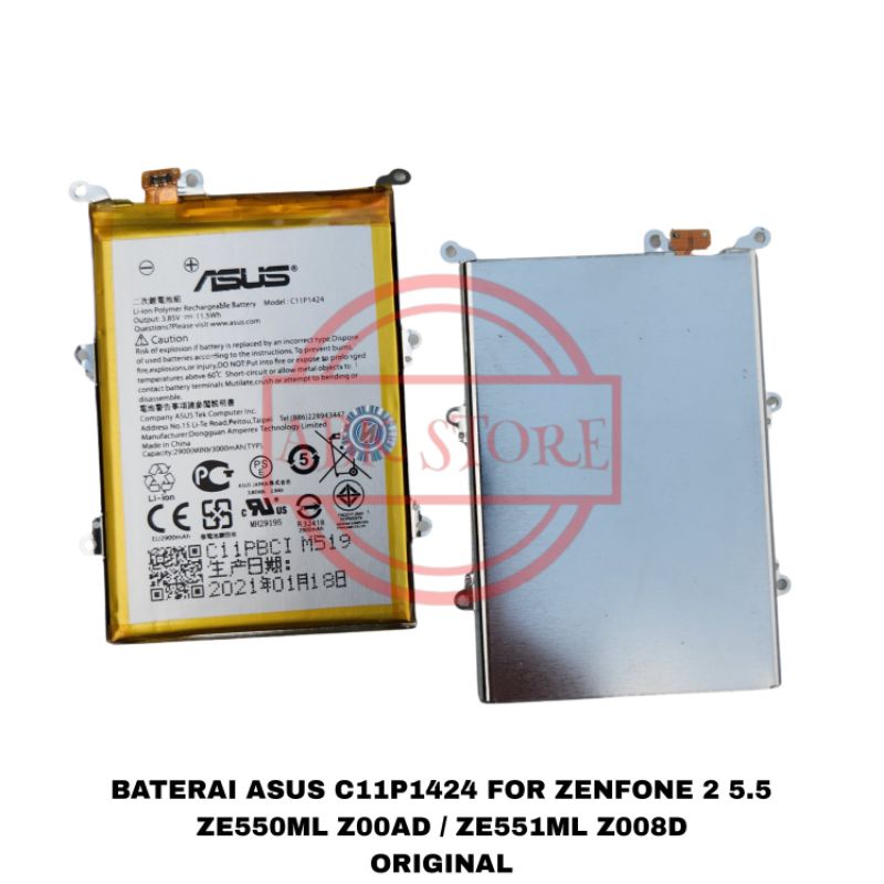 BATERAI BATTERY ASUS C11P1424 ZENFONE 2 5.5 ZE551ML Z00AD / ZE550ML Z008D Z008 ORIGINAL