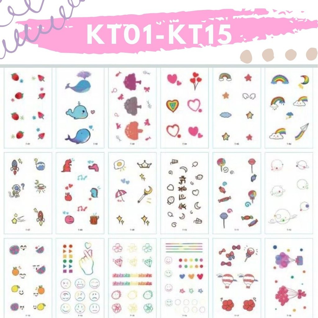 Stiker Tattoo kode KT01-KT15| Tato Temporer | Waterproof