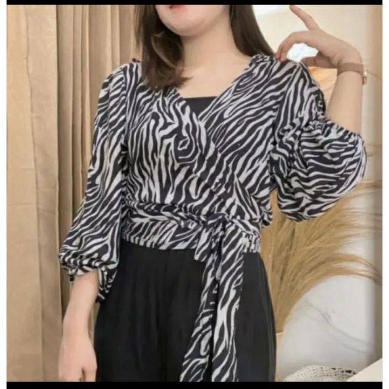 Atasan Kimono Motif Zebra / Blus Motif Zebra