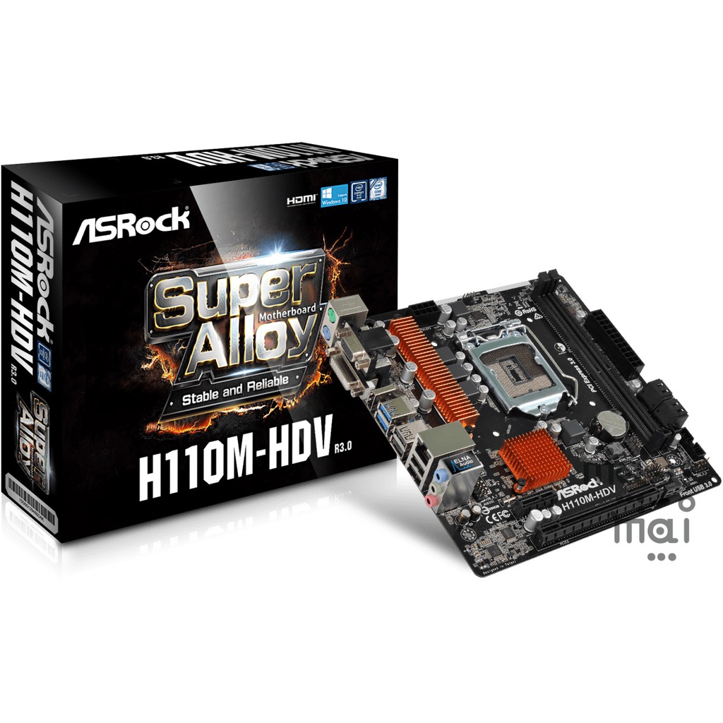 ASROCK MOTHERBOARD Intel-H110 Micro ATX H110M-HDV R3.0