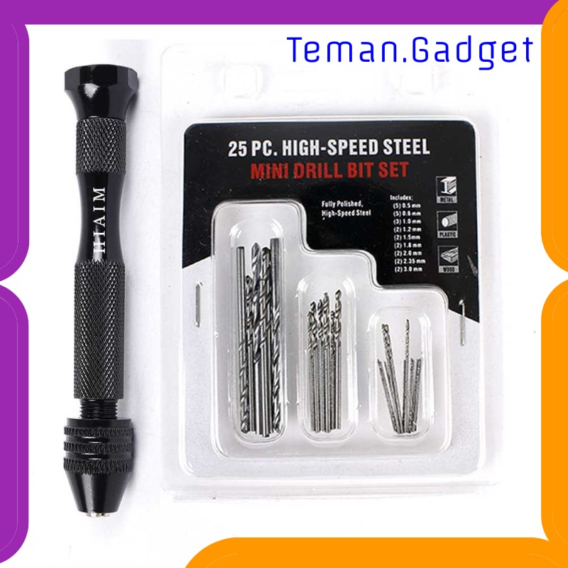 TG-DG533 HIAIM BOR TANGAN MANUAL HSS TWIST DRILLS + 25 MATA BOR MINI - MDBK5