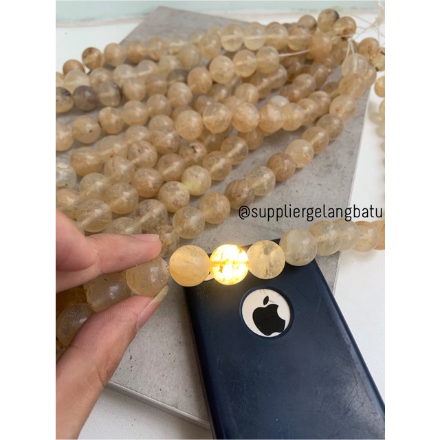 natural batu CITRINE kuning 16mm kristal yellow citrin media kesehatan